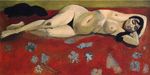 Sleeping Nude on a Red Background 1916